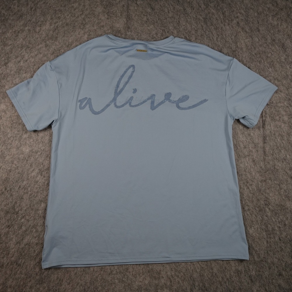 Gymshark Shirt Womens Large Blue Whitney Oversized Alive Graphic Short Sleeve